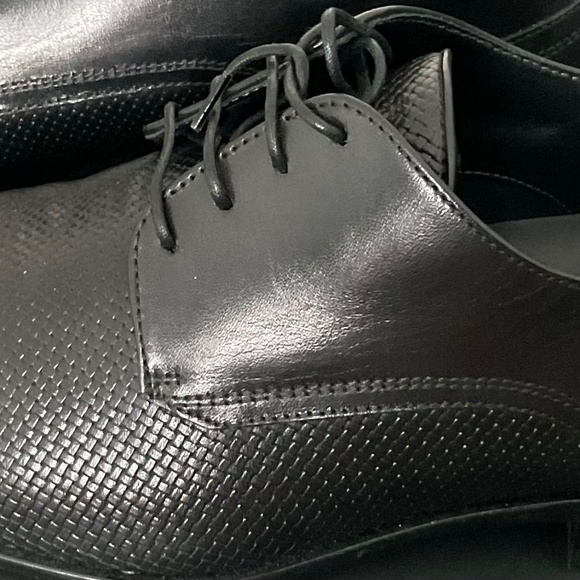 BOSS ITALIAN-MADE LEATHER  BRODERS. BLACK SHOES - Picture 5 of 12